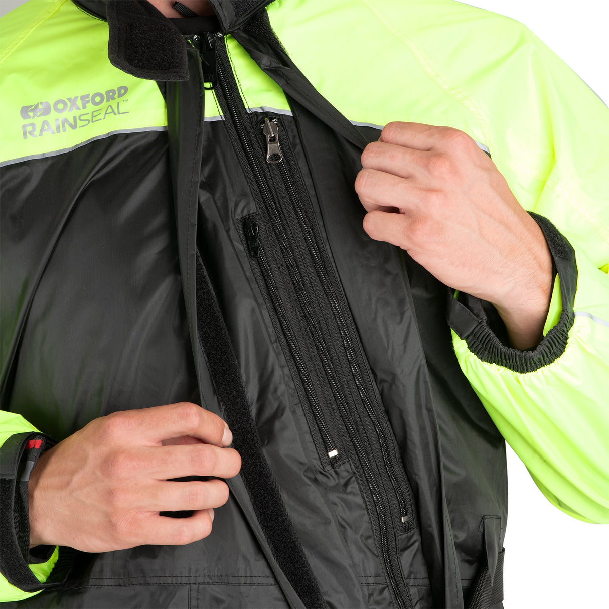 Oxford Rainseal Motorcycle Oversuit Waterproof - Black/Fluo