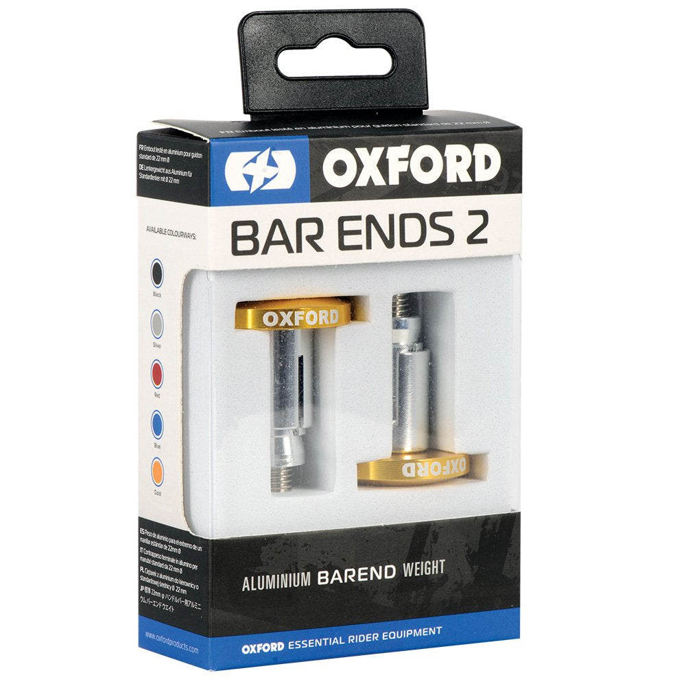 Oxford OX597 Aluminium Motorcycle Motorbike 22mm Handlebar BarEnds 2 Universal Bar Ends Gold