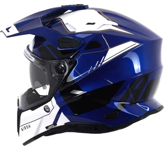Airoh Commander 2 Helmet Reveal Blue Gloss Motorcycle Helmet