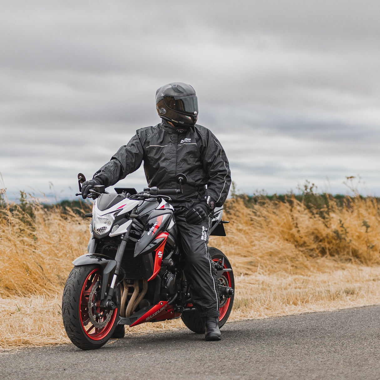 Oxford Rainseal Motorcycle Over Trousers Pants Waterproof - Black