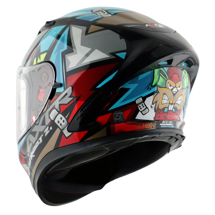 Axor Street Bobby Motorcycle Helmet Gloss Black Blue