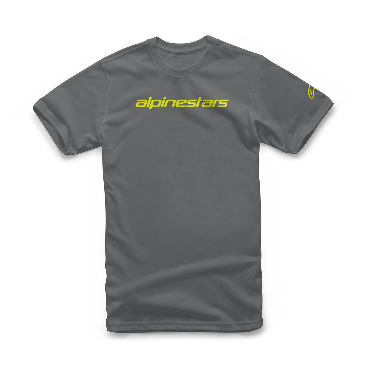 Alpinestars Linear Wordmark Tee T-Shirt Charcoal Fluo Yellow