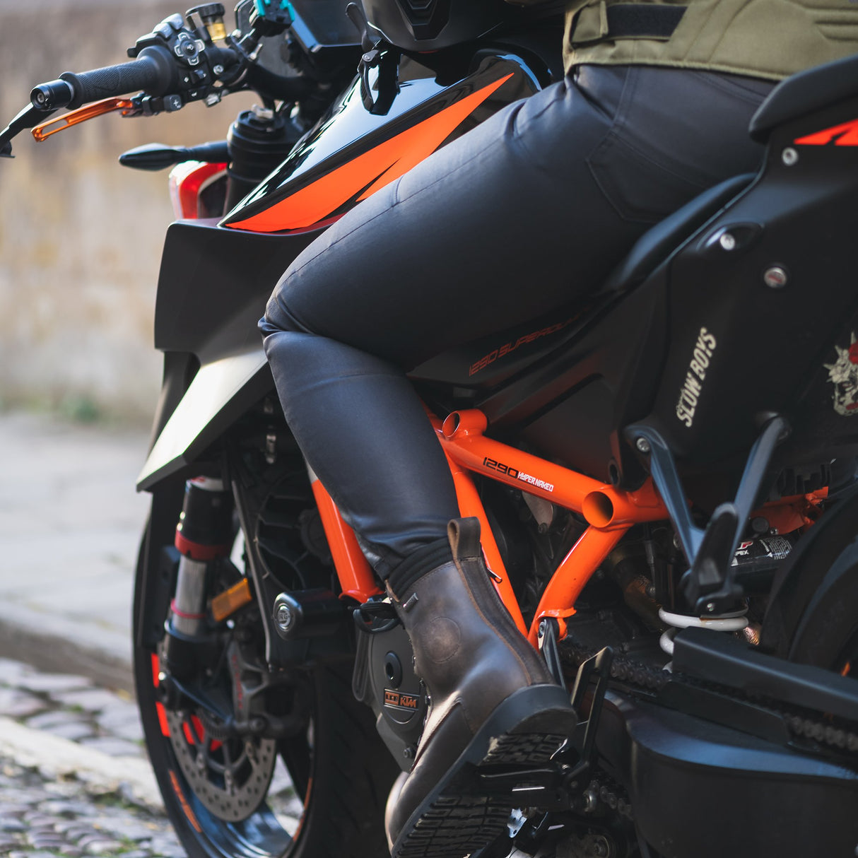 Oxford AA Wax Ladies Motorcycle Jegging Black