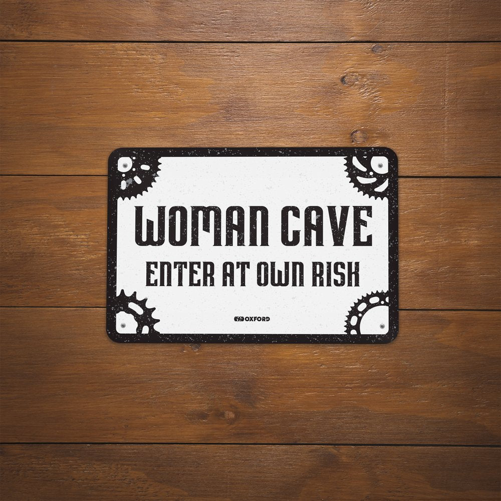 Oxford OX369 Garage Workshop Metal Sign: WOMAN CAVE