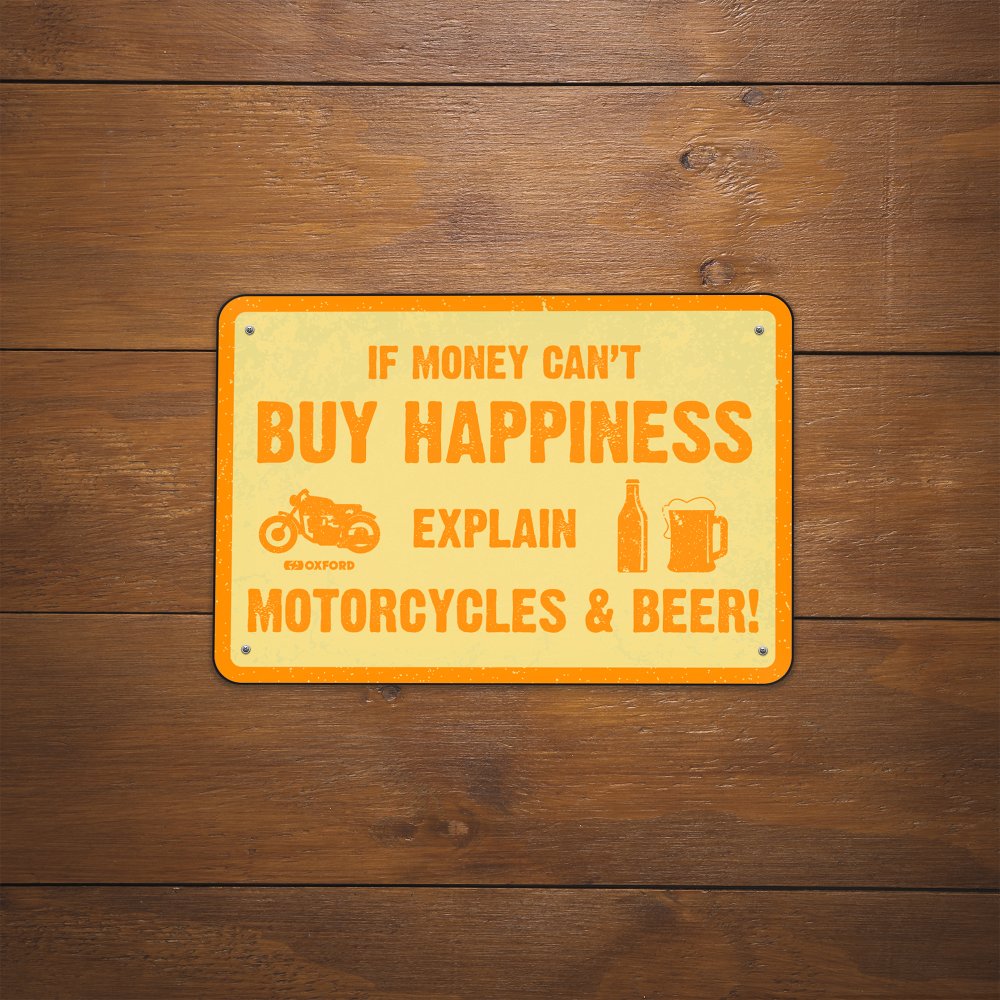 Oxford OX373 Garage Workshop Metal Sign: BUY HAPPINESS