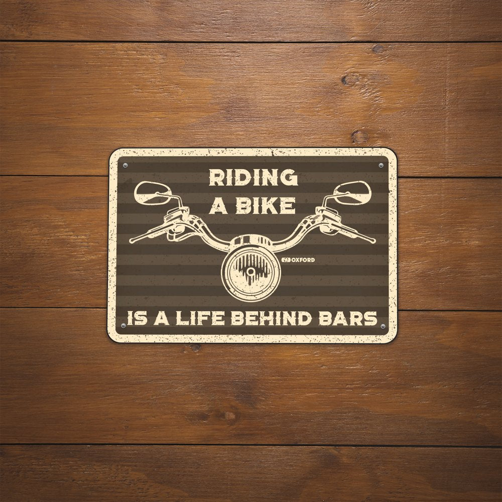 Oxford OX374 Garage Workshop Metal Sign: RIDING A BIKE