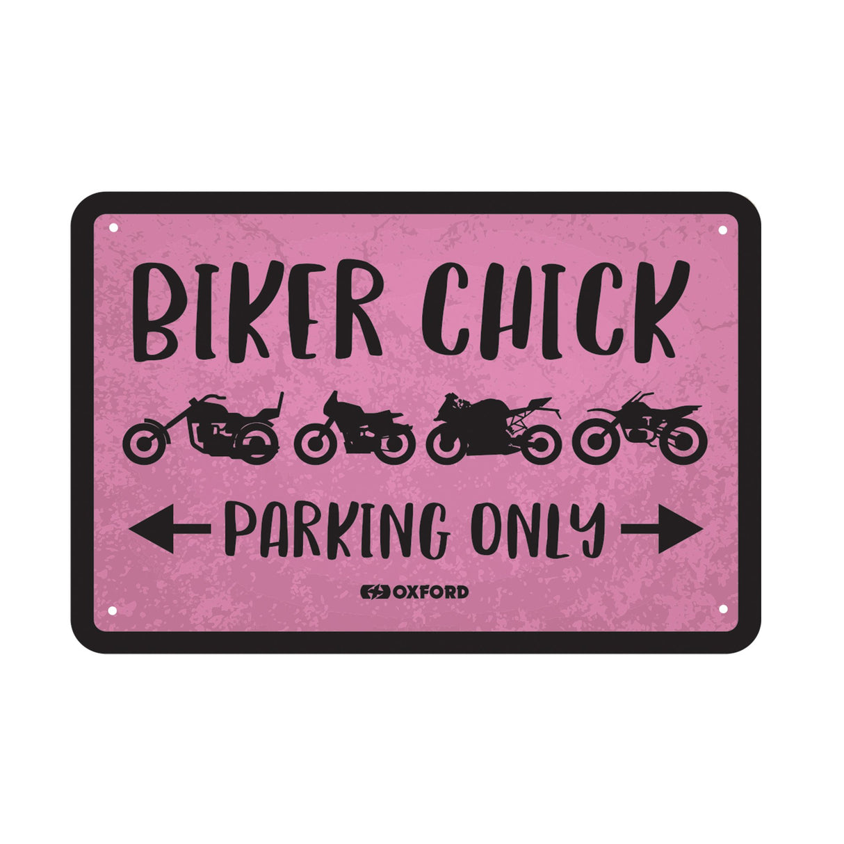 Oxford OX366 Garage Workshop Metal Sign: BIKER CHICK