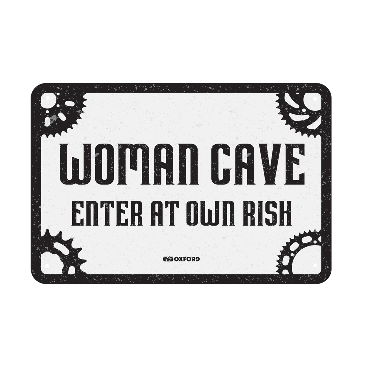 Oxford OX369 Garage Workshop Metal Sign: WOMAN CAVE