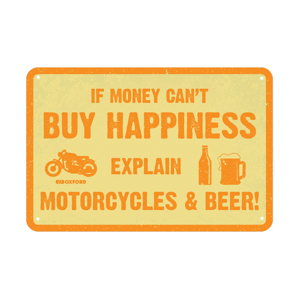 Oxford OX373 Garage Workshop Metal Sign: BUY HAPPINESS