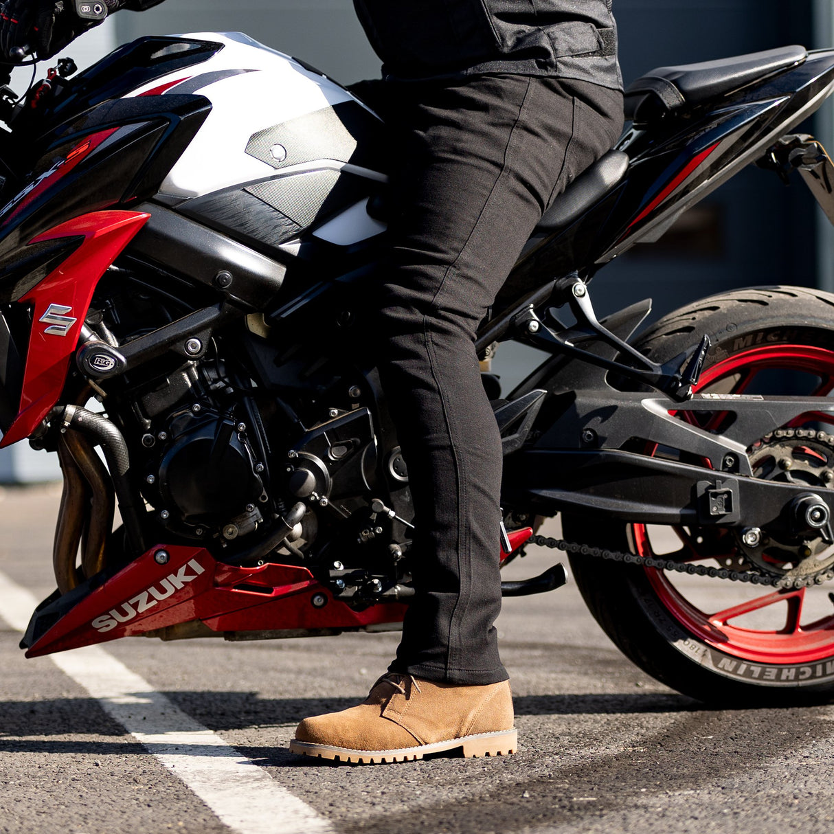 Oxford Original Approved Super Stretch Men's Motorcycle Jeans Slim Black