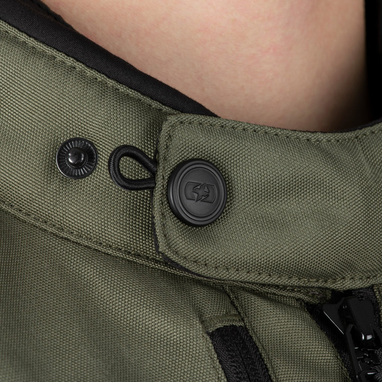 Oxford Rockland Men's Motorcycle Jacket Khaki Black Fluo