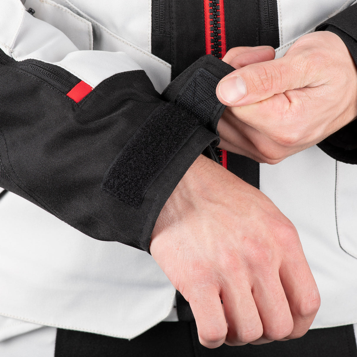 Oxford Rockland Men's Motorcycle Jacket Arctic Black Red