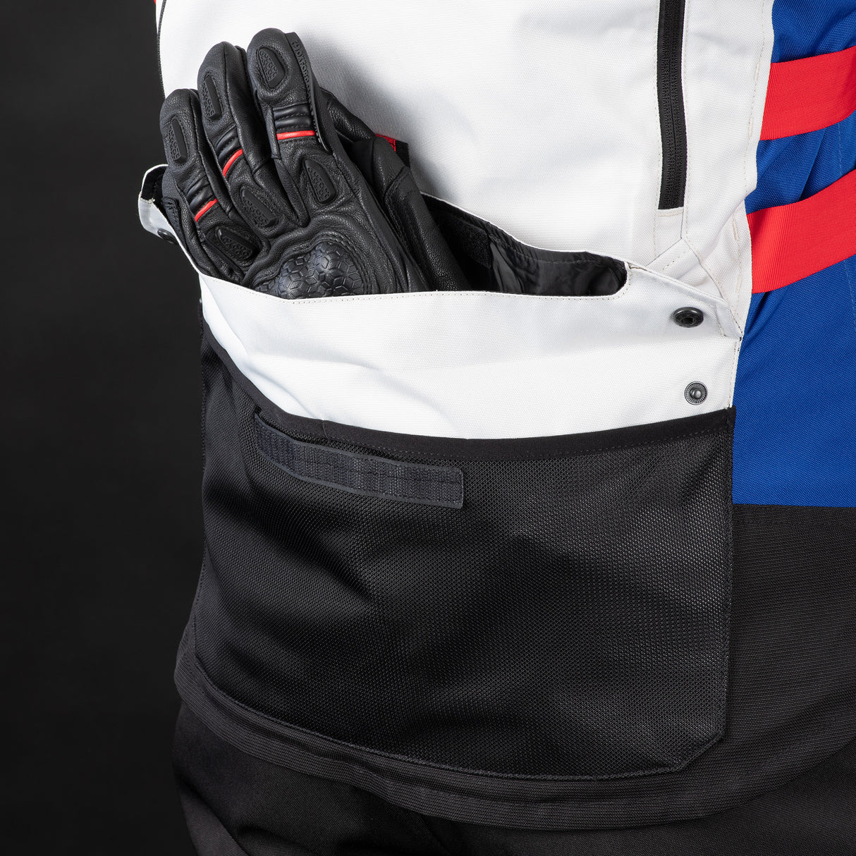 Oxford Rockland Men's Motorcycle Jacket Arctic Black Red