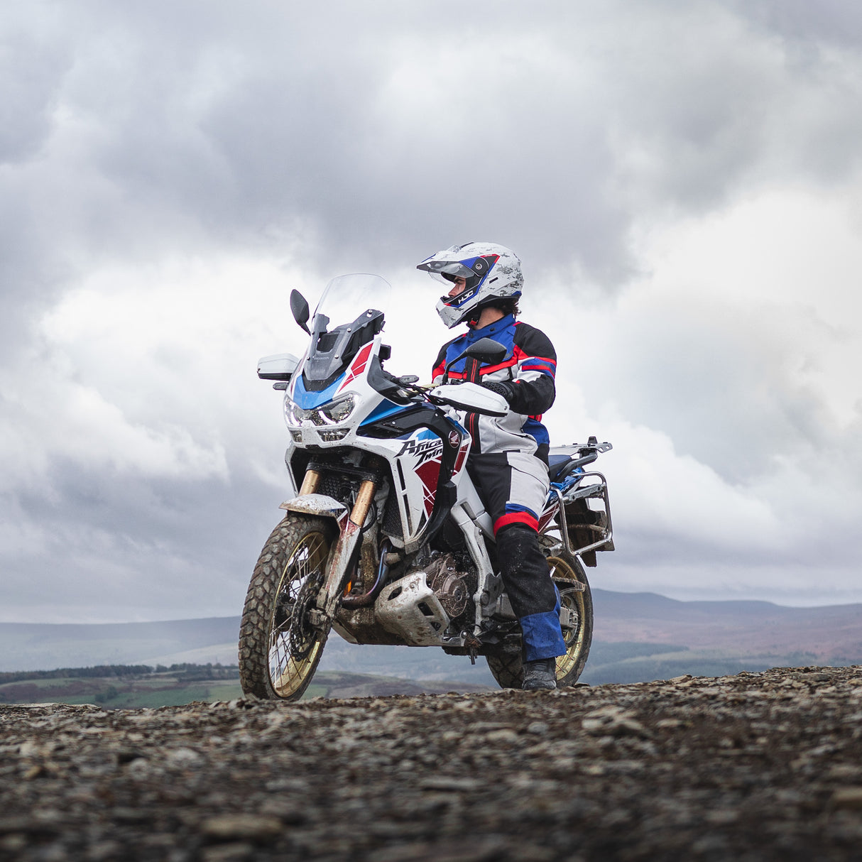 Oxford Rockland Men's Motorcycle Jacket Arctic Black Red