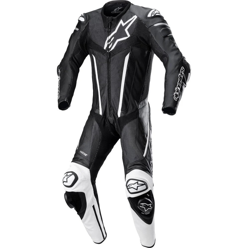 Alpinestars Fusion One Piece Leather Suit Black White