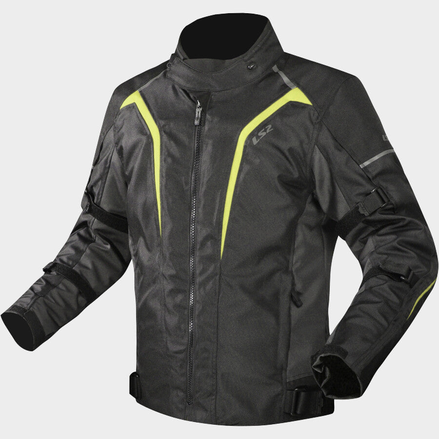 LS2 Sepang Textile Jacket Black Grey Hi-Viz Yellow