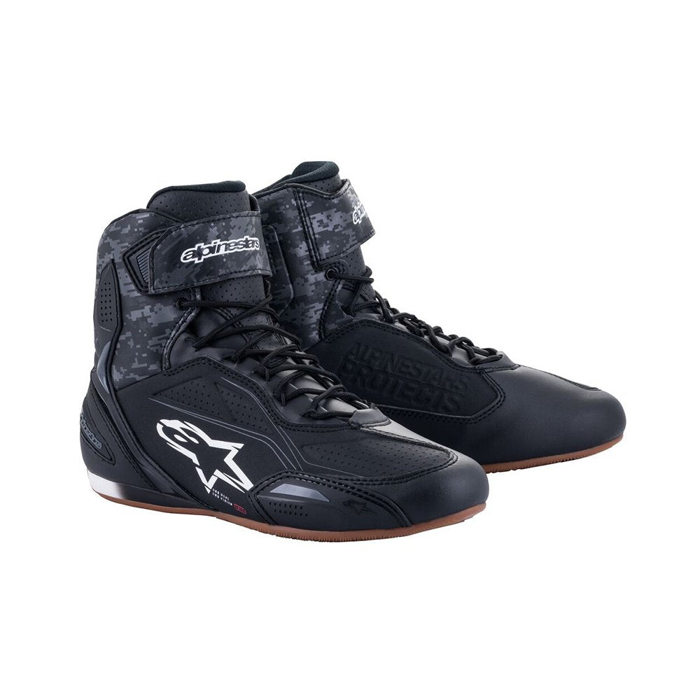 Alpinestars Faster-3 Shoes Black Dark Grey Gum motorcycle boots