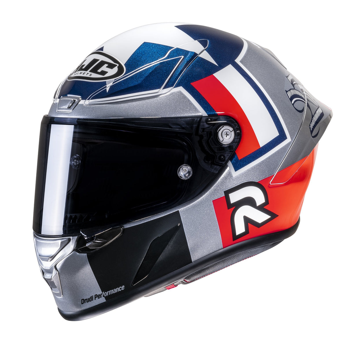 HJC RPHA 1 Ben Spies Silverstar Motorcycle Helmet Red Blue Star