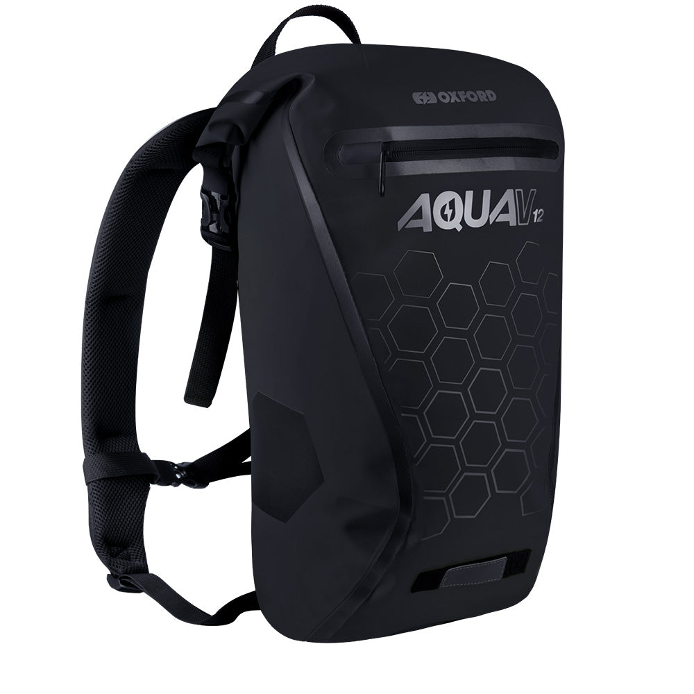 Oxford Aqua V12 Waterproof Motorcycle Motorbike Backpack 12L Black