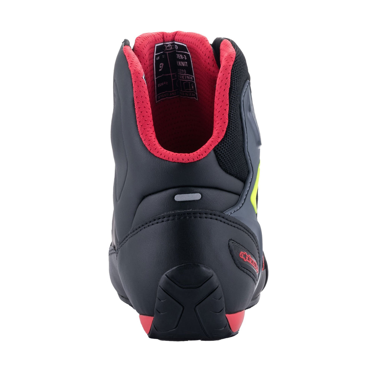 Alpinestars Faster-3 Rideknit Shoes Boots - Black Red Yellow Fluo