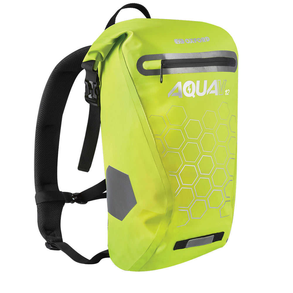 Oxford Aqua V12 Waterproof Motorcycle Motorbike Backpack 12L Fluo Yellow