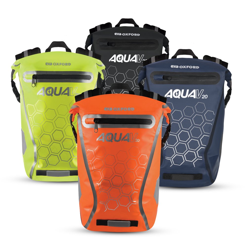 Oxford Aqua V 20 Waterproof Motorcycle Motorbike Backpack 20L Black