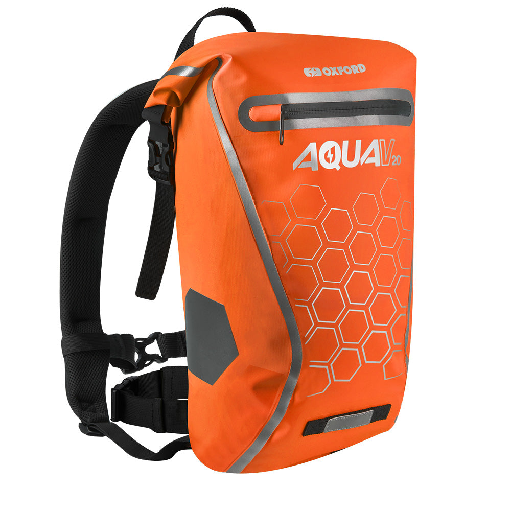 Oxford Aqua V 20 Waterproof Motorcycle Motorbike Backpack 20L Orange