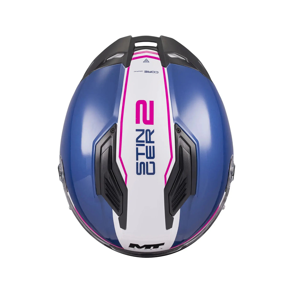 MT Stinger 2 Core Motorcycle Full Face Helmet Gls Navy White Pink