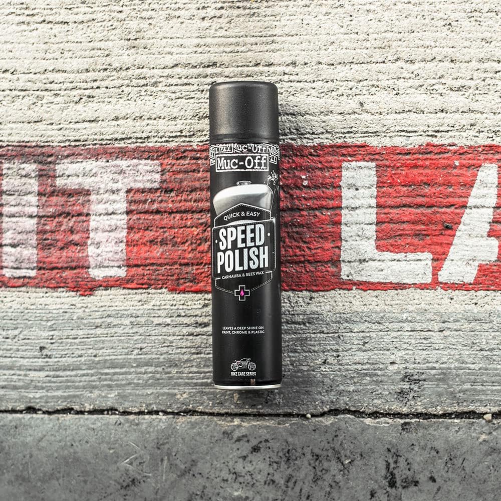 Muc-Off Motorcycle Speed Polish Spray Motorbike Bees Wax Deep Shine 400ml