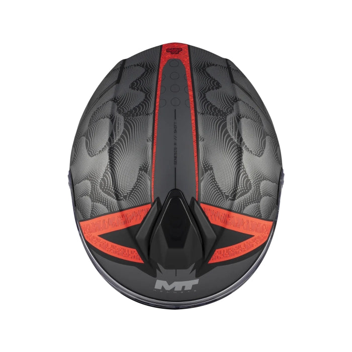 MT Genesis R SV Shift Matt Black Red Motorcycle Flip Front Helmet