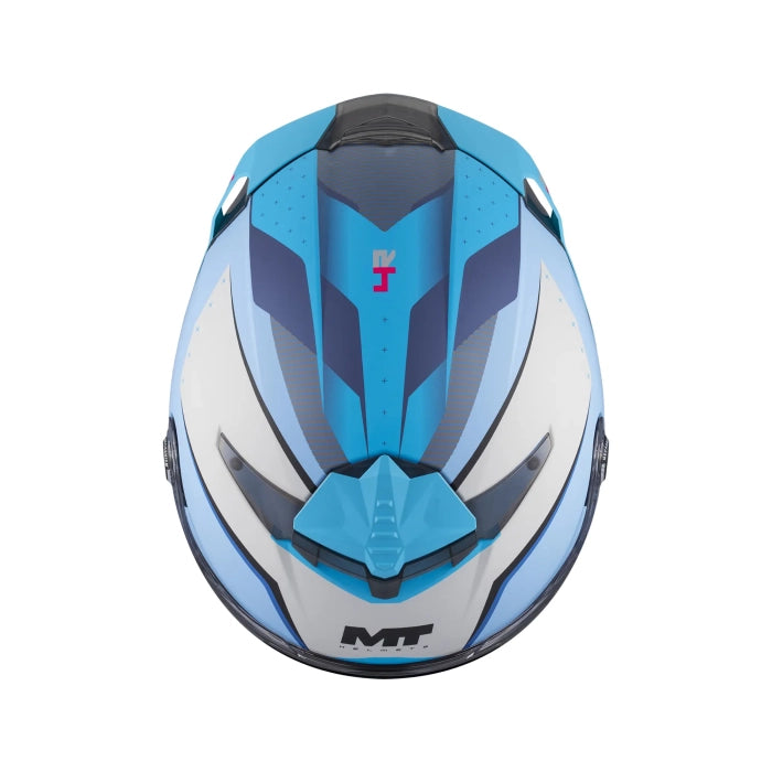 MT Thunder 4 R Wind Tunnel Motorcycle Full Face Helmet Matt Blue