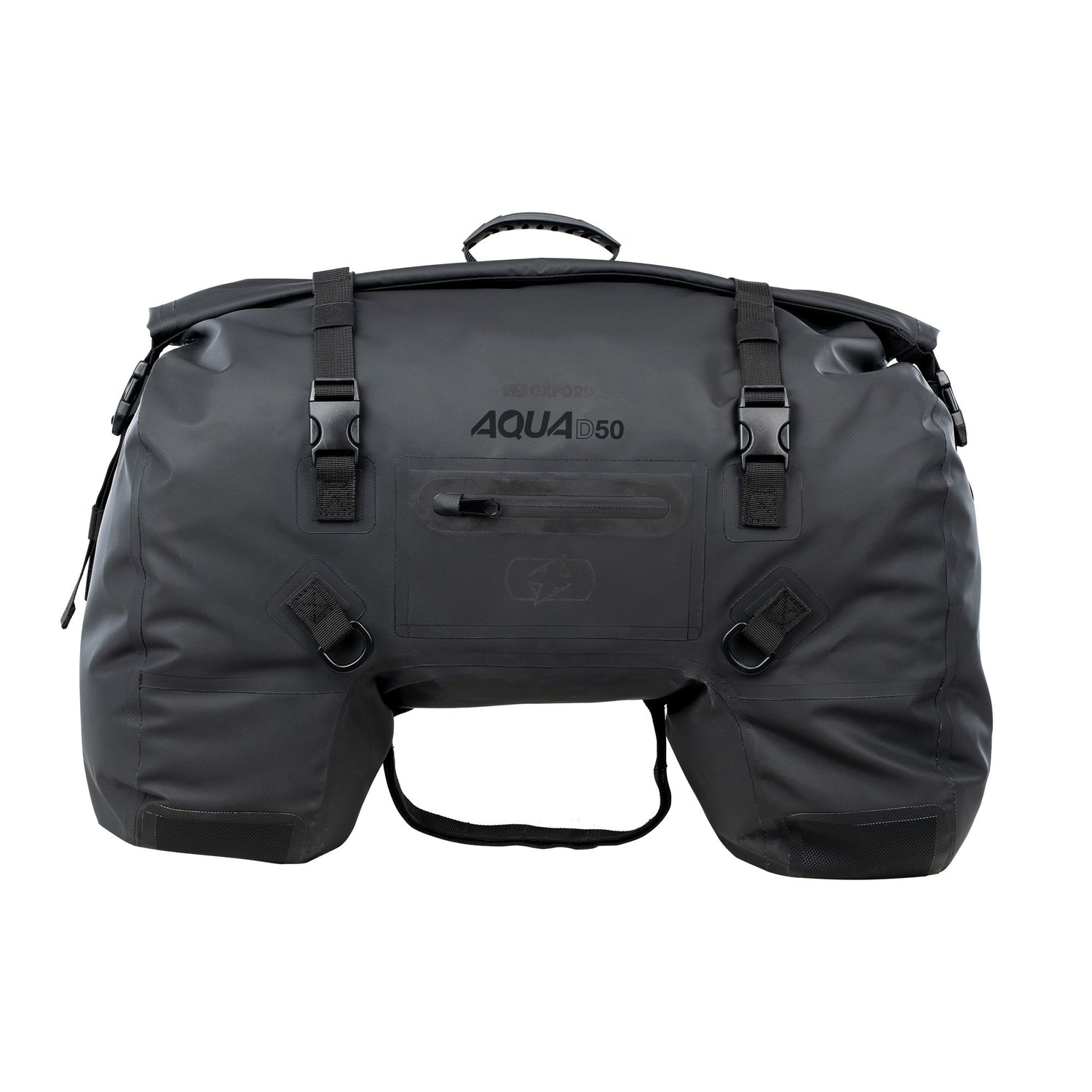 Oxford Aqua D-50 Waterproof Duffle Bag Motorcycle Motorbike Tail Bag Luggage 50L Black