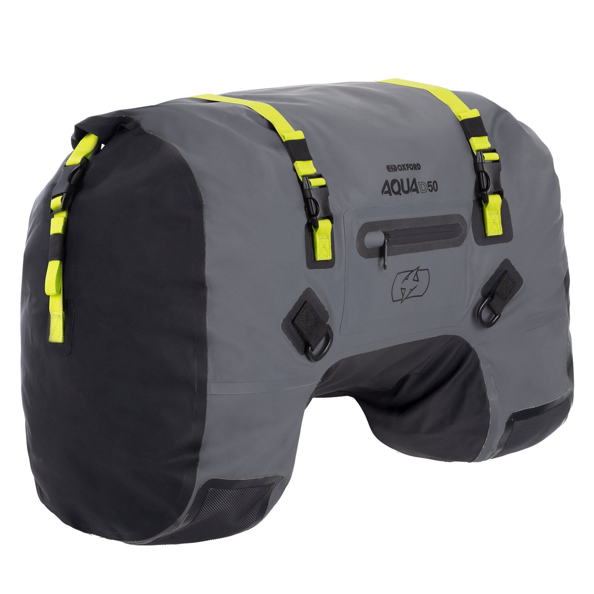 Oxford Aqua D-50 Waterproof Duffle Bag Motorcycle Motorbike Tail Bag Luggage 50L Black/Grey/Fluo