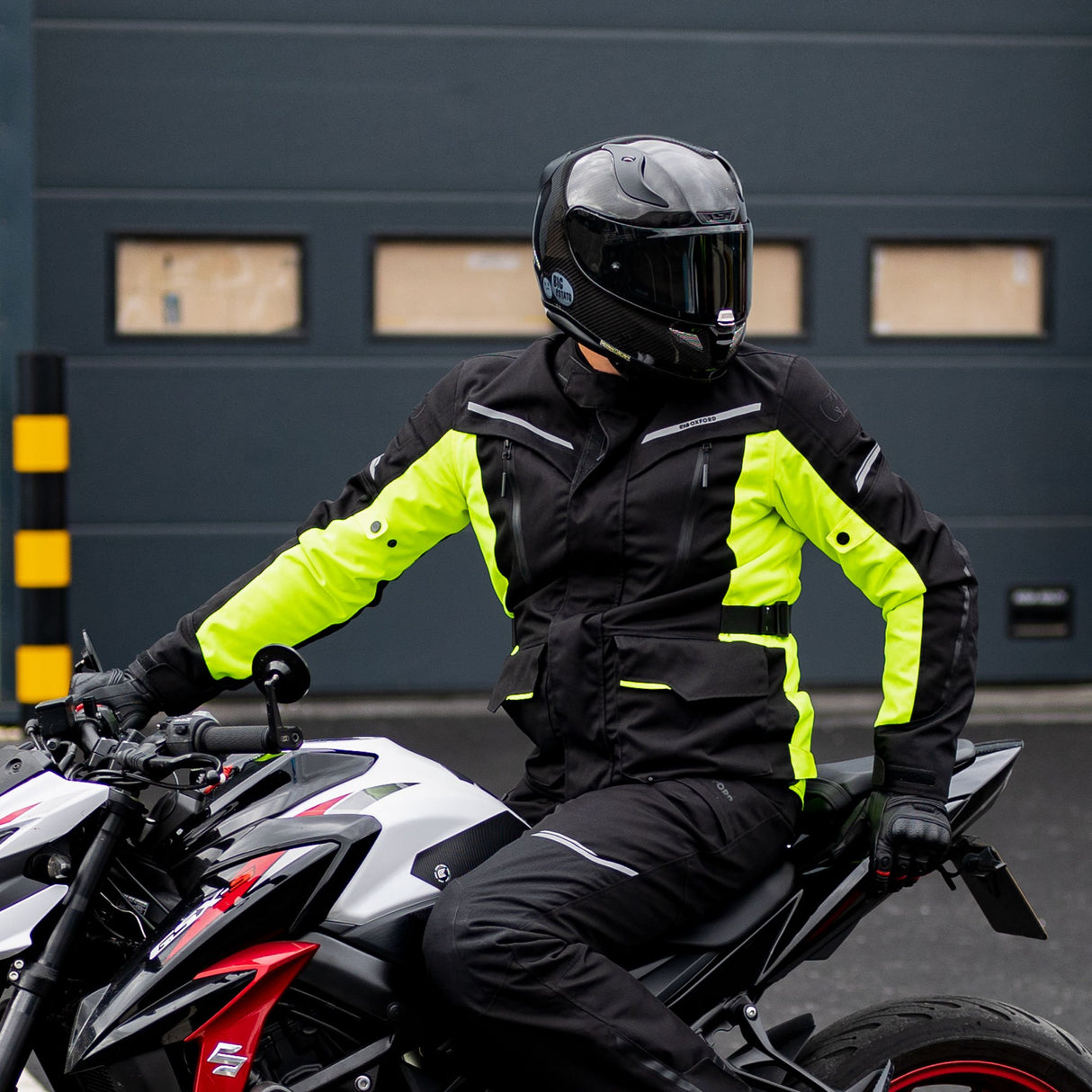 Oxford Metro 2.0 Men's Motorcycle Jacket Black/Fluo