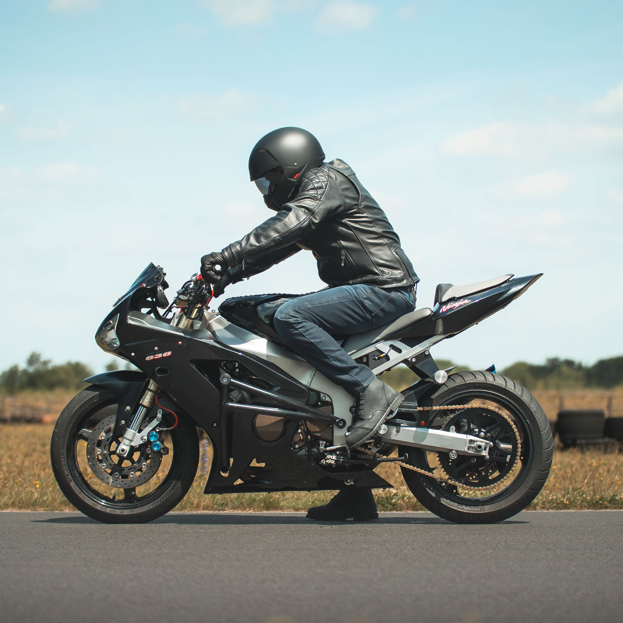 Oxford Original Approved AAA Men's Slim Motorcycle Jeans Dark Aged