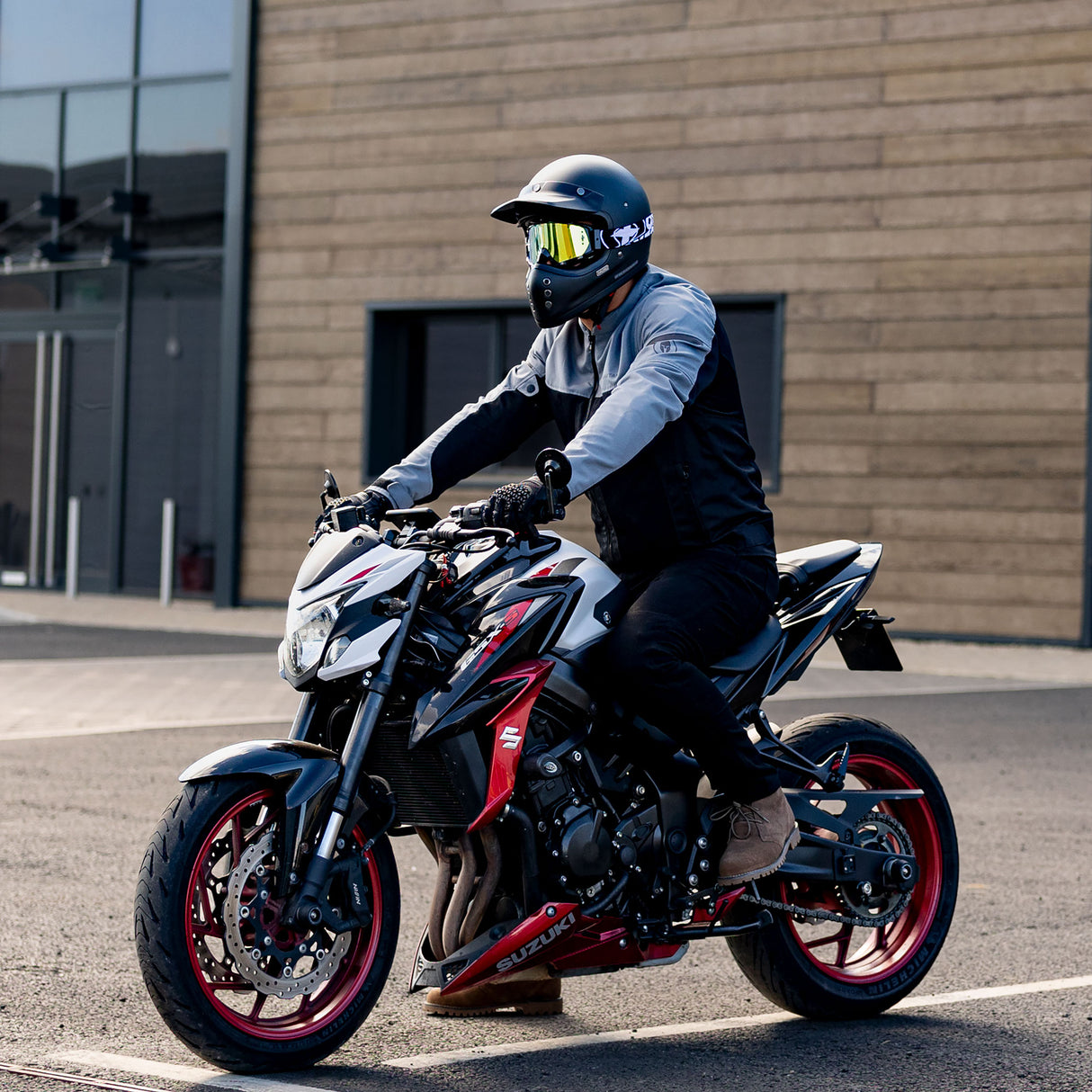 Spartan Air Men's Motorcycle Jacket Black Grey