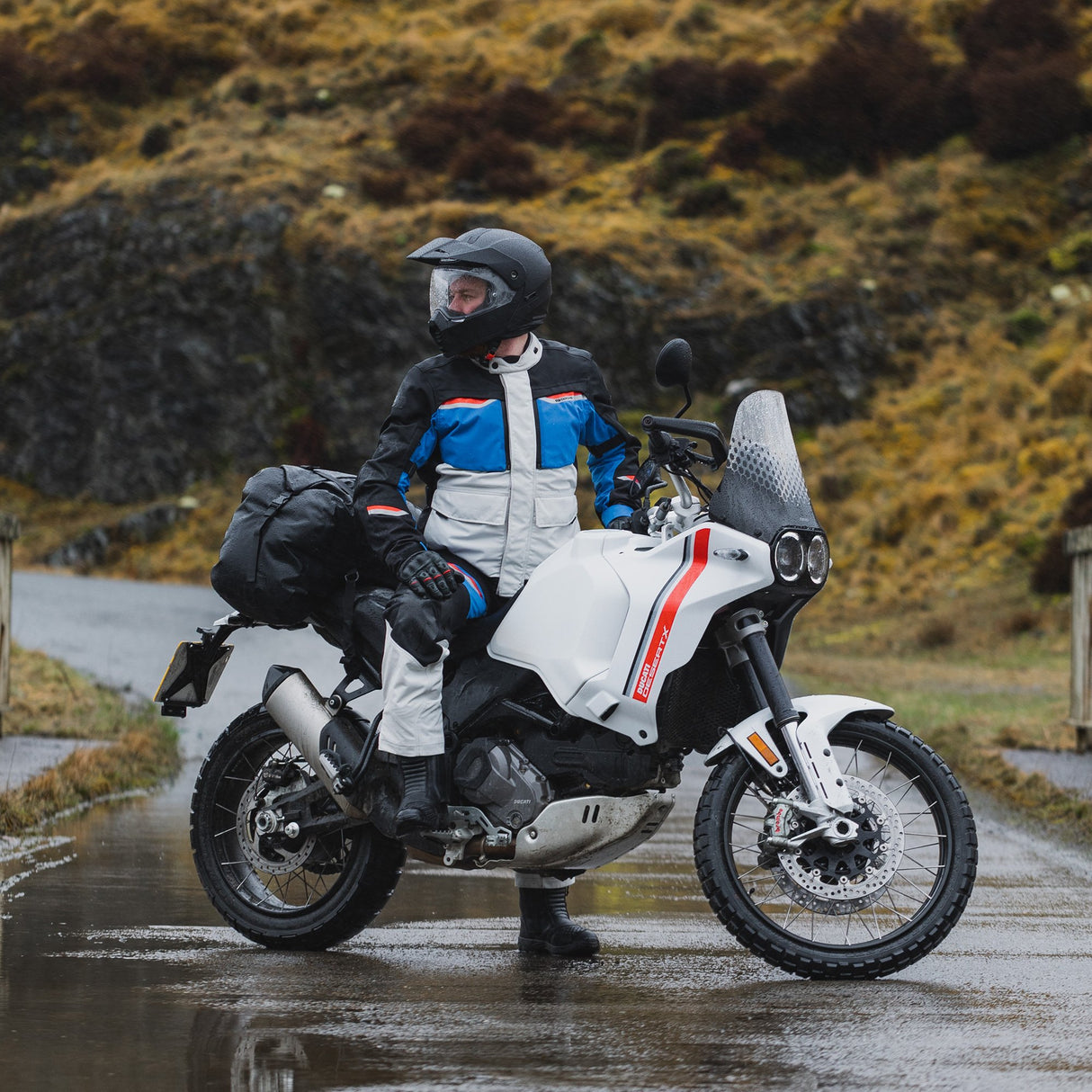 Oxford Mondial 2.0 Advanced Men's Motorcycle Jacket Grey Blue Red