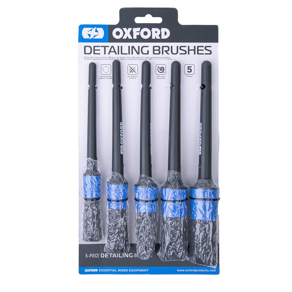 Oxford OX723 Motorcycle Detailing Cleaning Brushes Pack of 5