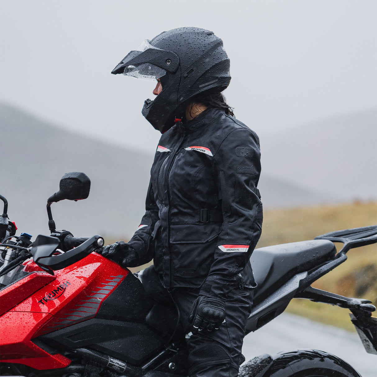 Oxford Mondial 2.0 Ladies Motorcycle Jacket Black Coral