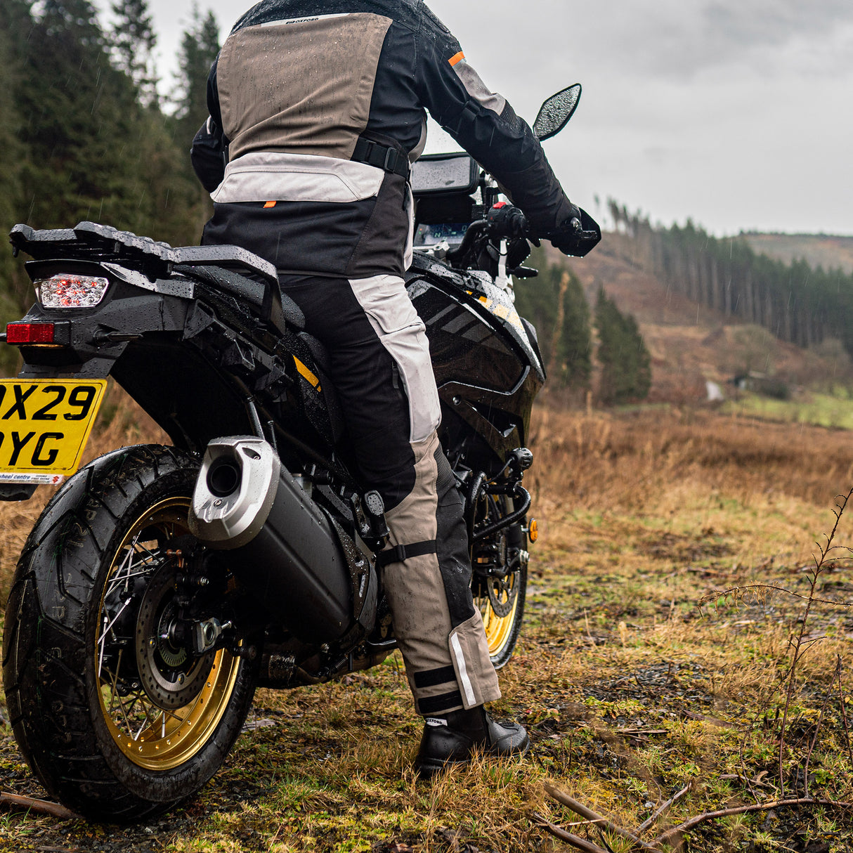 Oxford Stormland D2D Motorcycle Trousers Desert Black Orange