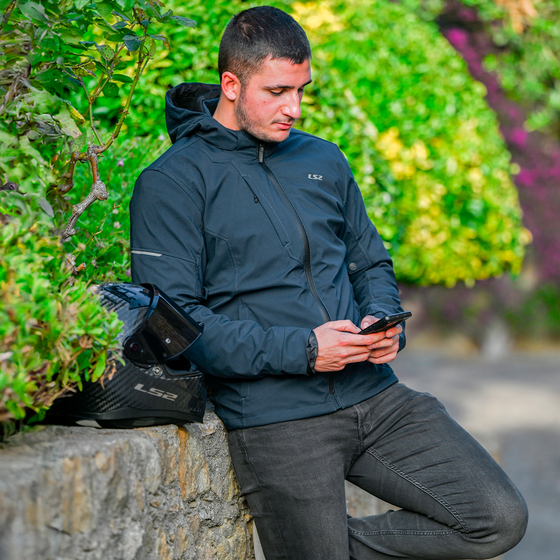 LS2 Bolton Textile Men's Jacket Dark Blue