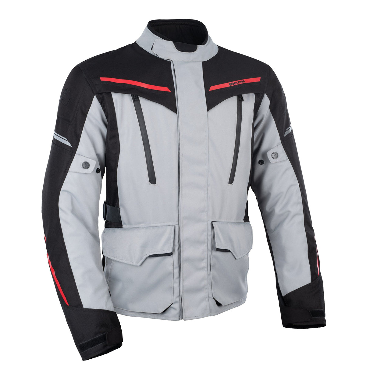 Oxford Metro 2.0 Motorcycle Jacket Grey Black Red