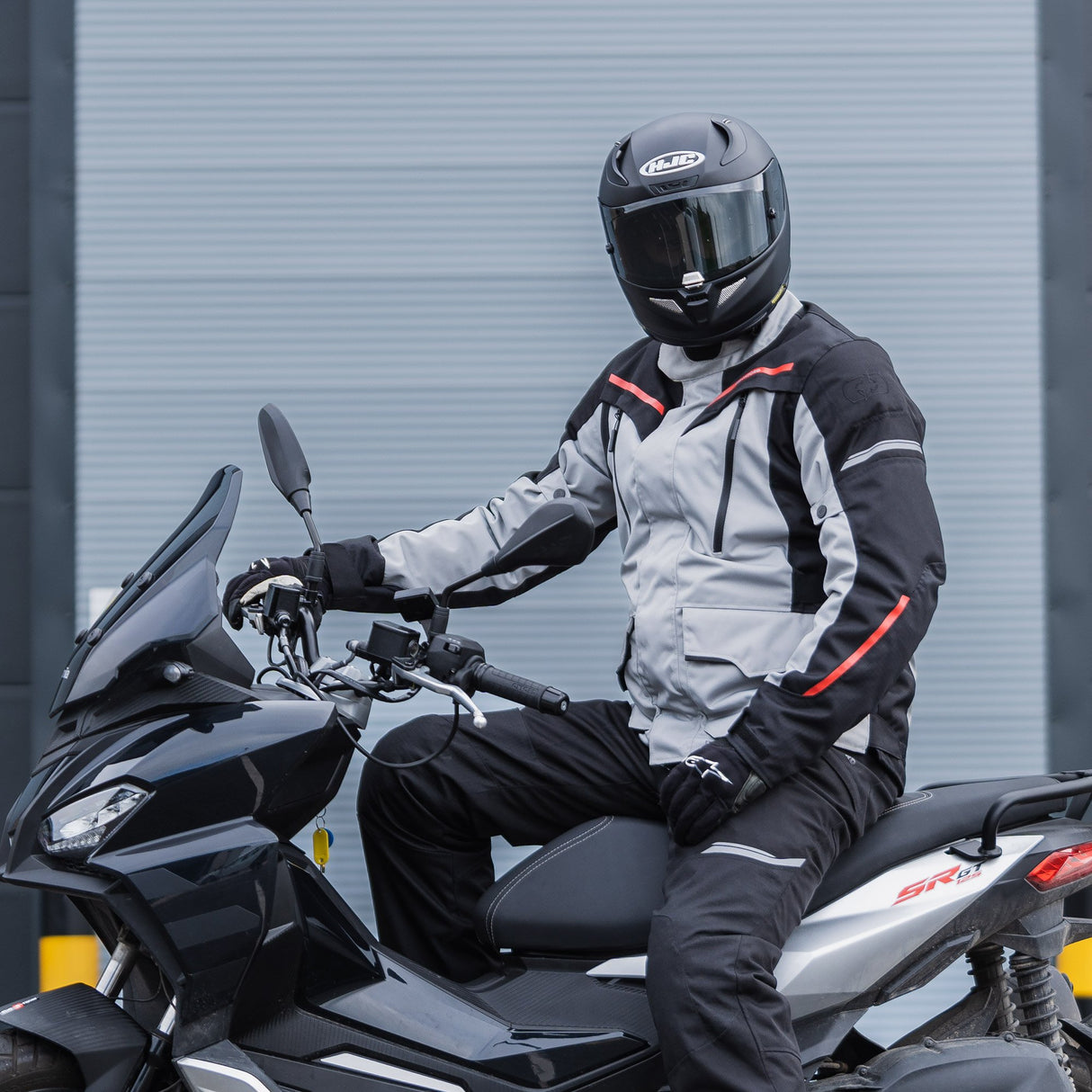 Oxford Metro 2.0 Men's Motorcycle Jacket Grey Black Red