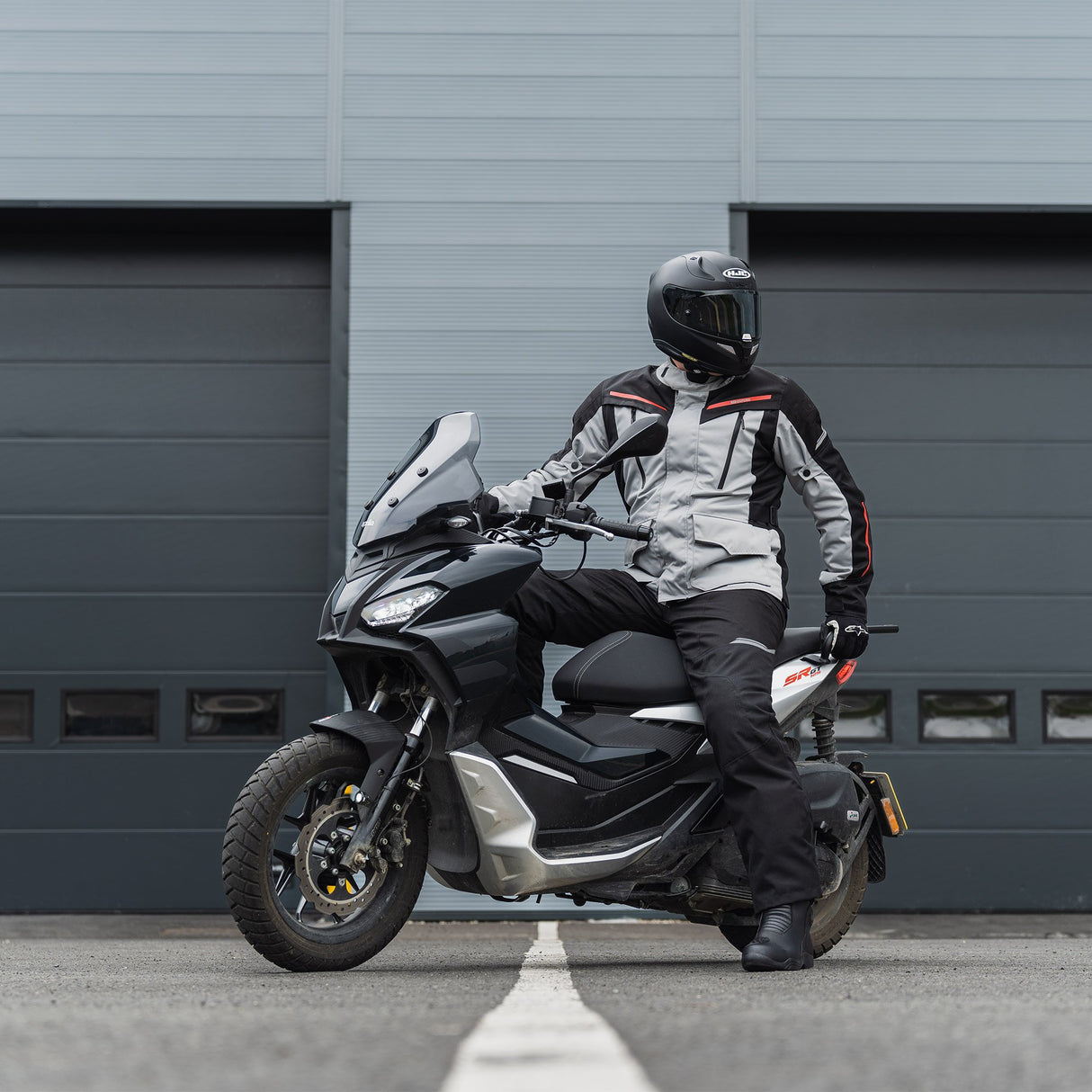 Oxford Metro 2.0 Men's Motorcycle Jacket Grey Black Red