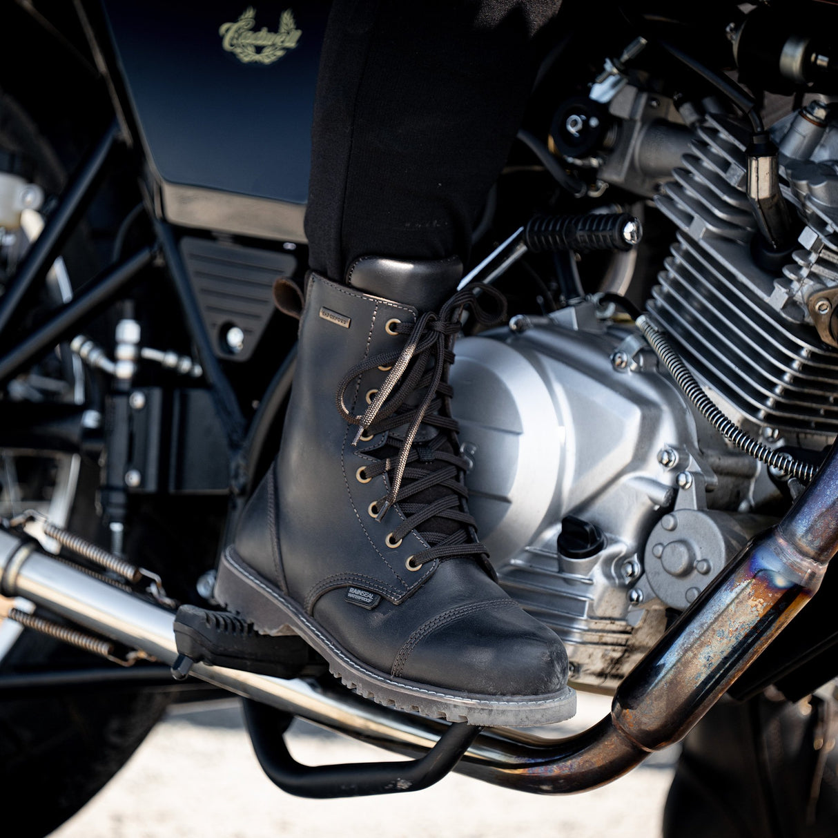 Oxford Womens Radley Motorcycle Boots Dark Brown