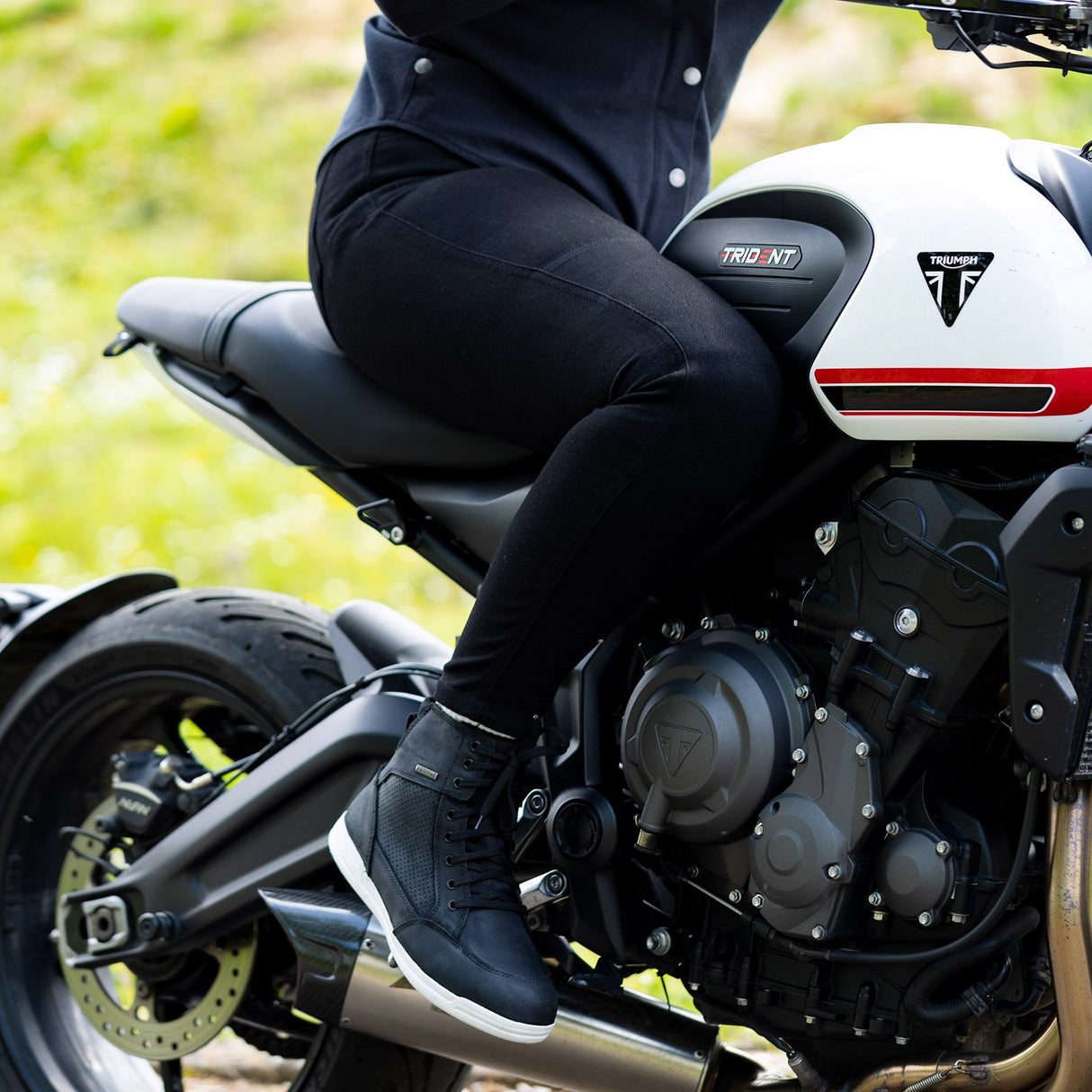 Oxford Original Approved AA Super Stretch Women's Motorcycle Jeans Black