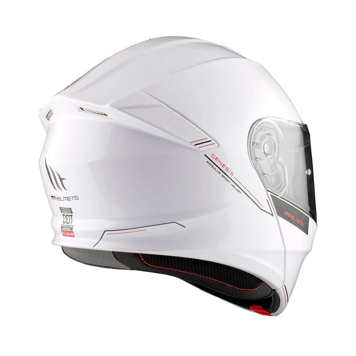 MT Genesis SV Solid A0 Gloss Pearl White Motorcycle Helmet