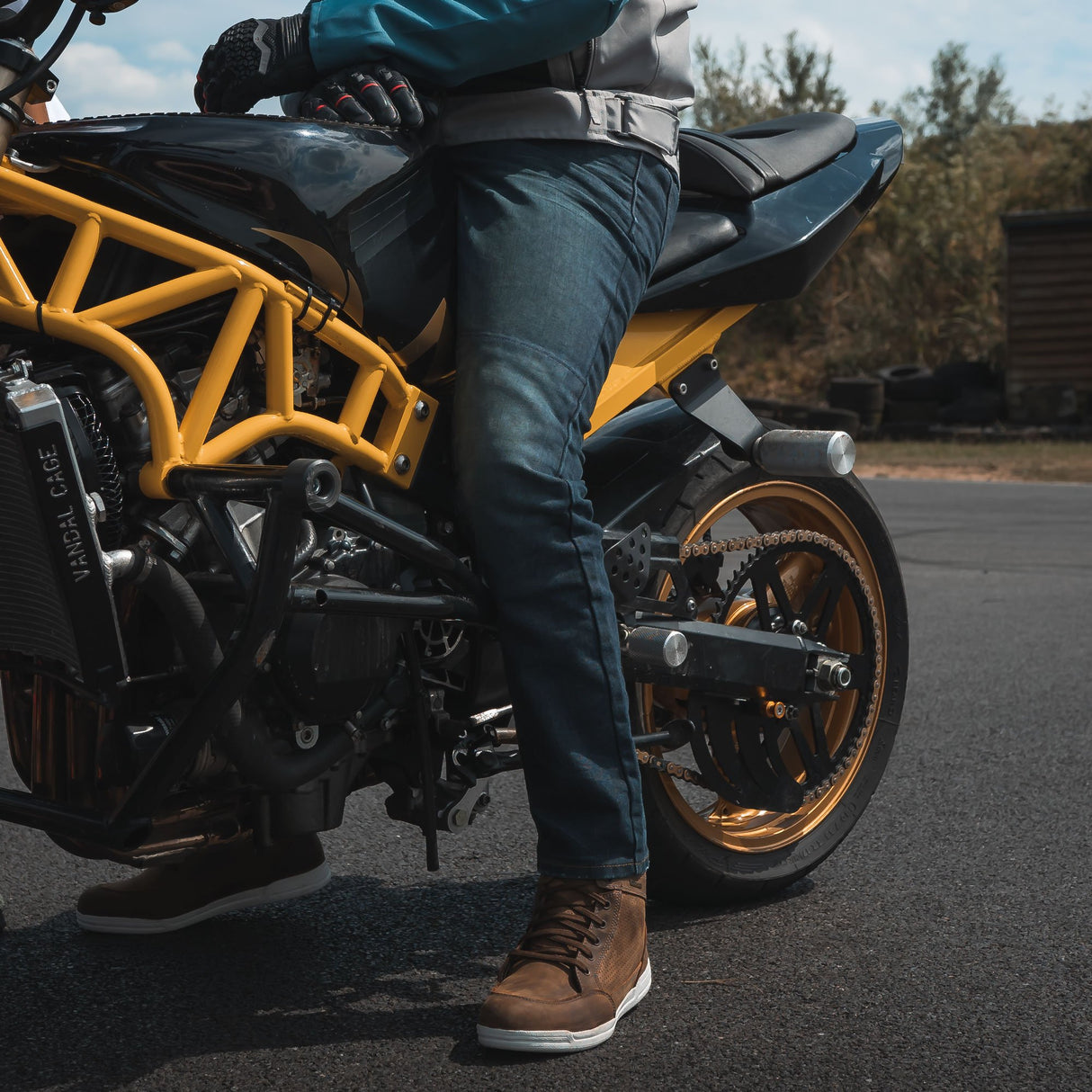 Oxford Original Approved AAA Slim Men's Motorcycle Jeans 3 Year Aged