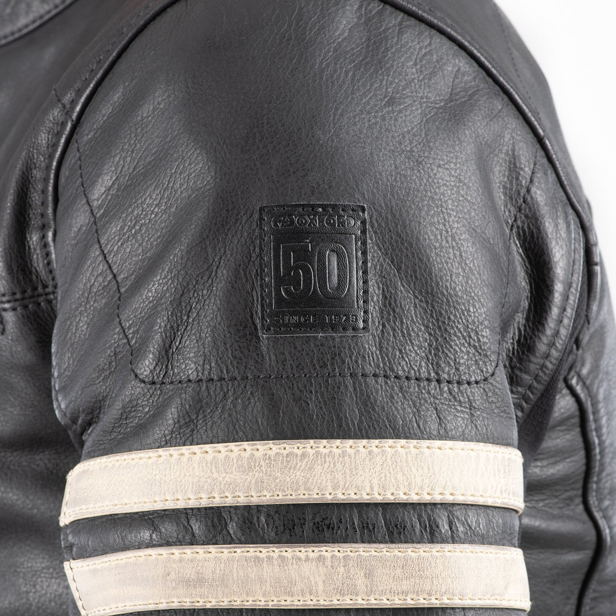 Oxford Holton Men's Leather Motorcycle Jacket Black