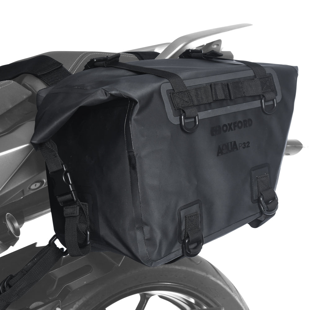 Oxford Aqua P32 Waterproof Motorcycle Motorbike Luggage Panniers 32L Black